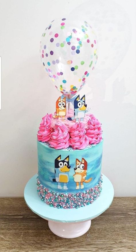 Adult Bluey Fans | Bluey Birthday Ideas 🩵😍 | Facebook Bluey Birthday Cake For Girl, Bluey Birthday Ideas, Bluey Birthday Party Ideas Girl, Bluey Cake Ideas, Bluey Birthday Cake, Bingo Cake, 3rd Birthday Party For Girls, Princess Cakes, 2nd Birthday Party For Girl