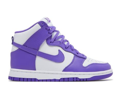 Wmns Dunk High 'Court Purple' - Nike - DD1869 112 | Flight Club High Top Nikes, Popular Nike Shoes, Nike Shoes High Tops, Nike High Tops, Preppy Shoes, Fashion Shoes Heels, Nike Model, Flight Club, Purple Nikes