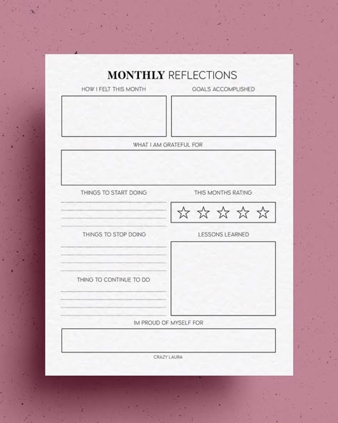 Get in the right headspace by reflecting on your past day, week, or month with these free reflection printables that are super easy to download! Monthly Reflection Template, Monthly Reflection Questions, Weekly Reflection Journal Template, Reflective Journal Template, Manifesting Books, Mom Planner Printables Free, Monthly Reflection, Weekly Reflection, Goals Journal