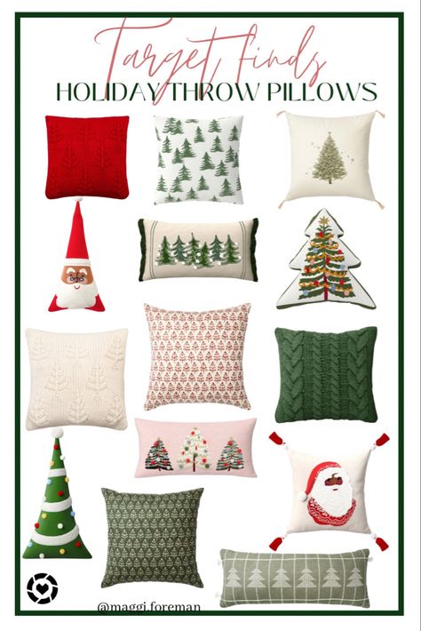 Affordable and stylish christmas throw pillows from Target! Perfect for bedrooms, living rooms, kids room and family rooms. Minimal styles and fun prints! Follow my shop @maggi.foreman on the @shop.LTK app to shop this post and get my exclusive app-only content! #liketkit #LTKhome #LTKHoliday #LTKSeasonal @shop.ltk https://liketk.it/3UsB1 Christmas Throw Pillows, Target Holiday, Holiday Inspo, Holiday Throw Pillow, Holiday Throw, Christmas Throws, Throw Pillows Christmas, Family Rooms, Fun Prints