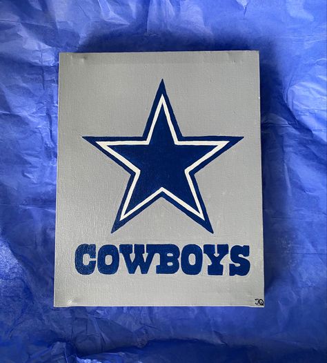 Dallas Cowboy Painting, Dallas Cowboys Painting Canvases, Nfl Painting, Dallas Cowboys Painting, Cowboys Painting, Face Art Drawing, Painted Brick House, Dallas Cowboy, Painting Canvases