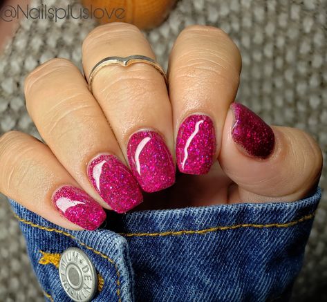 Valentine Nails Pink Glitter, Revel Nail Inspiration, Revel Nail Dip Powder Ideas Fall, Valentines Dipped Nails, Revel Nail Ideas, Summer Dipped Nails Ideas, Pink Sns Nail Colors, Pink Glitter Dip Nails, Dipped Nail Ideas