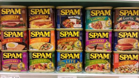 Spam anyone? Anyone? Spam Can, Spam Recipes, Hormel Recipes, Luncheon Meat, Canned Meat, Hawaii Food, Hawaiian Food, Monty Python, Hot Spicy