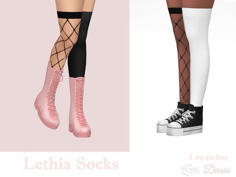 The Sims Resource - Lethia Socks Long Black Socks, Sims 4 Nails, Sims Baby, Fishnet Socks, Sims 4 Mm Cc, Love You Babe, Sims 4 Dresses, Lace Accessories, Sims 4 Mm