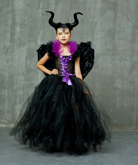 Villain Clothing, Evil Queen Costume, Black Gown Dress, Halloween Villain, Tutu Dress Costumes, Children Dress, Dress Name, Queen Costume, Witch Outfit