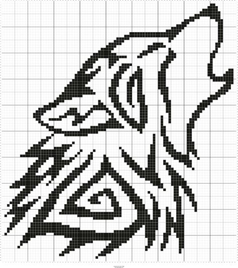 Stitch Fiddle, Cross Stitch Pattern Maker, Dragon Cross Stitch, Graph Paper Drawings, Pattern Maker, Graph Paper Art, Howling Wolf, Pola Kristik, Pixel Art Pattern