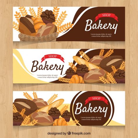 Bakery banners in flat style Free Vector | Free Vector #Freepik #freevector #banner #food #template #cake Sparkly Wedding Cakes, Bakery Packaging Design, Banner Sample, Luxury Packaging Design, Food Template, Banner Design Inspiration, Food Banner, Spice Labels, Bakery Packaging