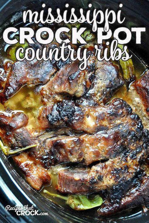 Mississippi Country Style Ribs, Crock Pot Country Ribs, Country Style Pork Ribs Crock Pot, Country Ribs Recipe, Crockpot Vegan, Basil Tofu, Fall Slow Cooker, Fall Slow Cooker Recipes, Country Ribs