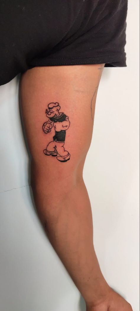 Popeyes Tattoo, Popeye Tattoo, Dad Tattoos, Old School Tattoo, Print Tattoos, New Tattoos, Paw Print Tattoo, Paw Print, Tatting