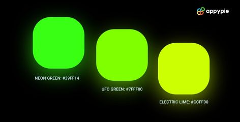 Neon Color: A Guide on Meaning, Symbolisms & HEX Code of Neon Color Neon Green Hex Code, Glow Color Palette, Neon Color Palette Hex Codes, Neon Hex Codes, Neon Color Scheme, Neon Branding, Green Hex Code, Green Color Code, Neon Color Palette