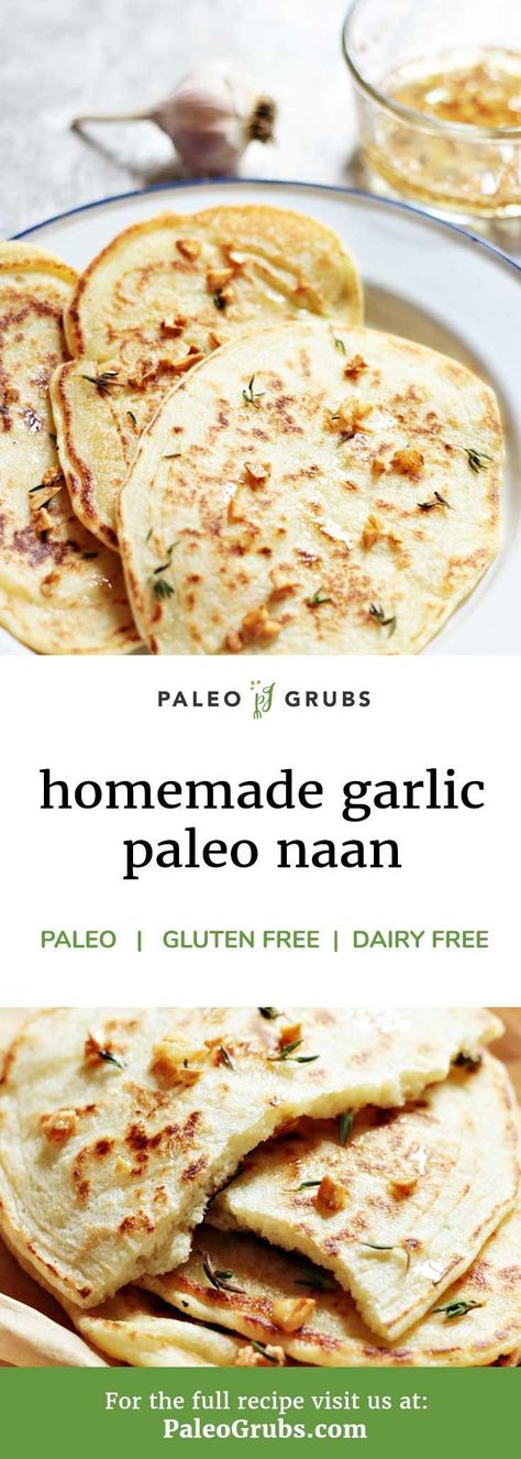 Paleo Naan, Garlic Naan Bread, Pain Naan, Bread Quick, Paleo Cookbook, Garlic Naan, Paleo Bread, Paleo Baking, Resep Diet