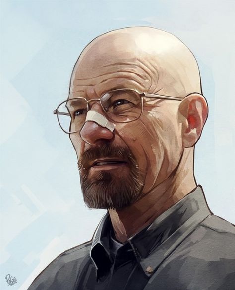 Comic Faces, Illustration Portraits, Breaking Bad Art, Josh Gorban, History Instagram, Bad Drawings, Movie Action, Bryan Cranston, Bad Art