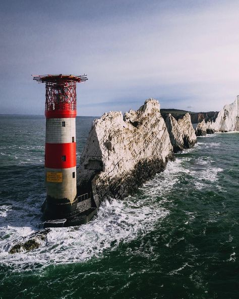 Walking UK on Instagram: “Up close and personal with the Isle of White’s Needles Lighthouse. The Needles were so named after a 4th and long gone spire of chalk that…” Needles Isle Of Wight, Long Gone, Up Close And Personal, The Isle, Isle Of Wight, Crafty Ideas, Travel Bucket List, Hampshire, Great Places