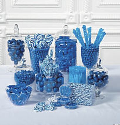 Table Decorations Blue, Blue Candy Table, Silver Candy Buffet, Candy Buffet Ideas, Wedding Table Decorations Blue, Blue Candy Buffet, Candy Buffet Jars, Buffet Dessert, Blue Wedding Decorations