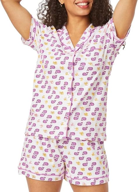 Yiulangde Women Monkey Pajamas Preppy Pjs Cute Whale Printed 2 Piece Matching Pj Set Y2k Button down Shirts Lounge Shorts Set at Amazon Women’s Clothing store Pajamas Preppy, Preppy Pjs, Monkey Pajamas, Pjs Shorts, Matching Pj Set, Two Piece Loungewear, Two Piece Lounge Set, Cute Whale, Shorts Y2k