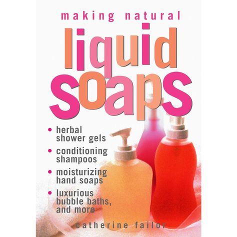 Natural Liquid Soaps, Made by You! Even novices can create liquid soaps at home using the simple double-boiler (hot process) method. Simple, all-natural ingredients let you tailor formulas to your own skin and hair type. Recipes included for herbal shower gels, shampoos, hand soaps, bubble baths, baby washes and pet soaps.  A great book for beginners and seasoned soap makers Discover how to use natural ingredients like cocoa butter, lanolin and jojoba for creating sweet-smelling liquid soaps tha Liquid Soap Making, Sabun Mandi Cair, Moisturizing Hand Soap, Savon Diy, Bubble Baths, Soap Making Recipes, Hand Soaps, Soap Making Supplies, Homemade Soap Recipes