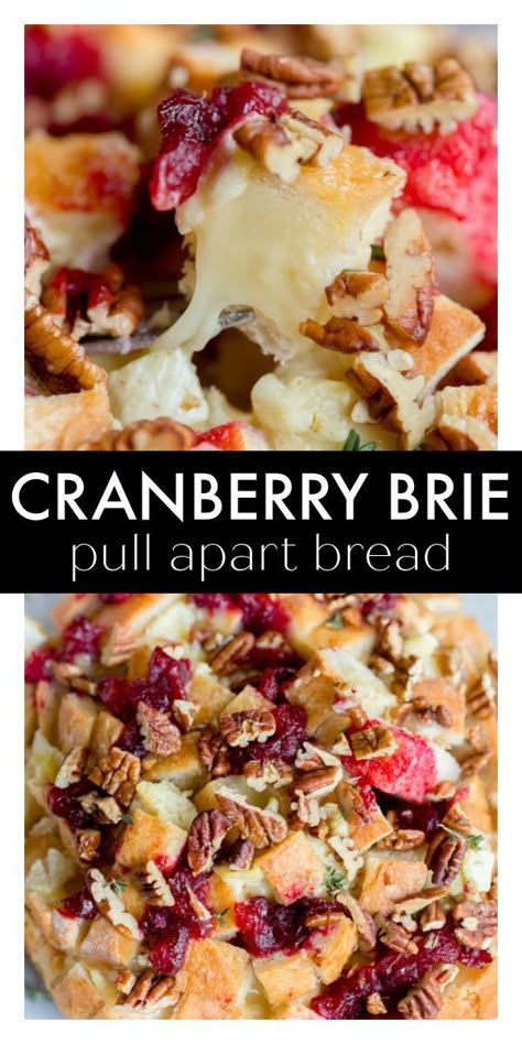 Baked Brie In Bread, Brie Cranberry Appetizer, Cranberry Brie Pull Apart Bread, Cranberry Brie Bread, Brie Pull Apart Bread, Baked Brie Cranberry, Brie Bread, Cranberry Appetizer, Brie Cheese Recipes