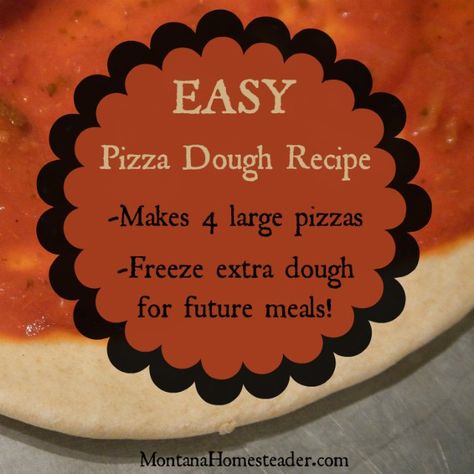 Need a last minute healthy meal idea? Make a batch of this homemade pizza dough and freeze the extra for quick and easy healthy meals in the future! | Montana Homesteader Pizza Foccacia, Pizza Crusts, Pizza Dough Recipe Easy, Homestead Kitchen, Easy Pizza Dough, Pizza Dough Recipe, Italian Foods, Dutch Oven Cooking, Making Homemade Pizza