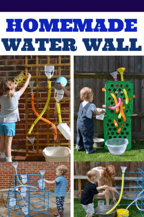 Homemade Water Wall - cool outdoor science for kids #waterwall #scienceforkids #outdoorscience #toddelractivities Easy DIY Water Wall Waterwalls Outdoor For Kids, Reggio Water Play, Diy Water Wall Outdoor, Water Wall Eyfs, Diy Water Wall For Kids, Outdoor Water Wall, Water Wall Diy, School Outdoor Area, Eyfs Outdoor