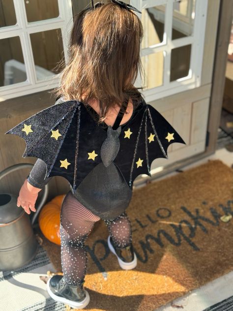 Bat wings, studded tights, patent leather boots, faux leather leotard, bat wing bows Bat Halloween Costume, Baby Bats, Bat Halloween, Halloween Bats, Halloween Costume, Bat, Halloween Costumes, Instagram Photos, Photo And Video