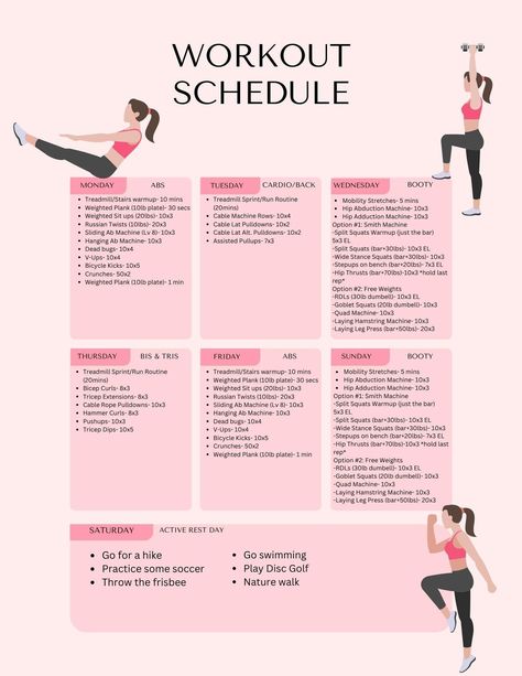 to get you in shape and burn fat! #fitness #workout 7 Days A Week Workout Plan, 11 Week Workout Plan, Workout Plan Month, Strength Training Calendar, Twice A Day Workout Plan, Two Day Workout Plan, 30 Mins Workout At Home, 7 Day Gym Workout Plan For Women, Arm Day Workout Gym Machines