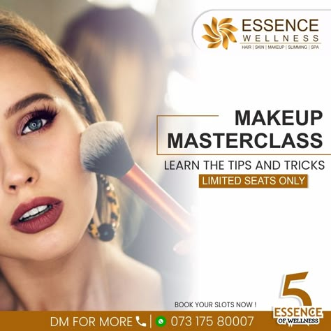 Makeup Masterclass Poster, Beauty Salon Poster Design Ideas, Makeup Course Poster, Masterclass Poster Design, Hair Poster Design, Blue Eye Shadow, Makeup Poster, Fashion Show Makeup, Makeup Masterclass