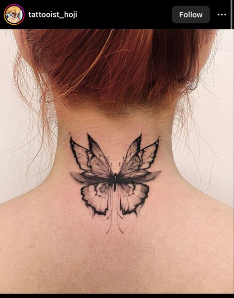 Butterfly Wing Tattoo, Butterfly Neck Tattoo, Butterfly Tattoos Images, Simple Butterfly Tattoo, Butterfly Tattoo Ideas, Butterfly Hand Tattoo, Unique Butterfly Tattoos, Butterfly Wrist Tattoo, Butterfly Back Tattoo