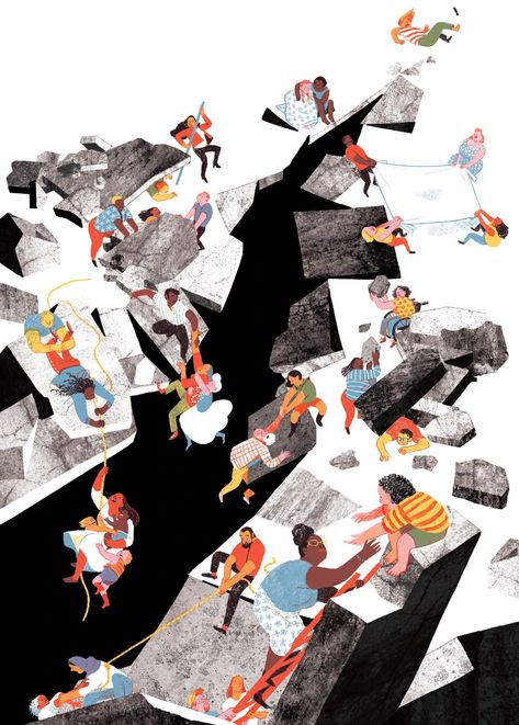 illustration by Eleanor Davis. Opinion | This Is How You Live When the World Falls Apart - The New York Times Eleanor Davis, Conceptual Sketches, Conceptual Illustration, Matte Painting, Picture Collection, Editorial Illustration, Come Together, Children Illustration, Book Illustration