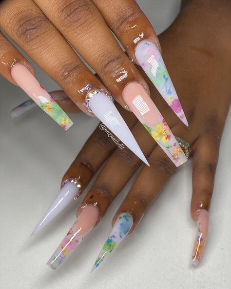 Milk Bath Nails Acrylic, Milk Bath Nails, Encapsulated Nails, Latest Nail Trends, Square Nail Designs, Diy Acrylic Nails, Stiletto Nails Designs, Nail Art Designs Videos, Long Square Acrylic Nails