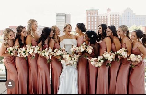 Modern Wedding Palette, Desert Rose Bridesmaid Dresses, Bridesmaid Dress Color Schemes, Bridesmaid Color, Rose Bridesmaid, Brown Bridesmaid Dresses, Wedding Dresses For Kids, Rose Bridesmaid Dresses, Fall Bridesmaid Dresses