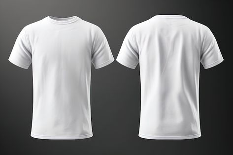 Camiseta branca com frente e costas. | Premium Photo #Freepik #photo #camisas #trajeto-clipping #modelo-camiseta #t-shirt-modelo Plain White Tshirt Front And Back, Plain White Shirt Front And Back, Mockup Camisa, Mock Up T Shirt, T Shirt Fonts, T Shirt Front And Back, Business Vision, Plain White T's, Plain White Shirt