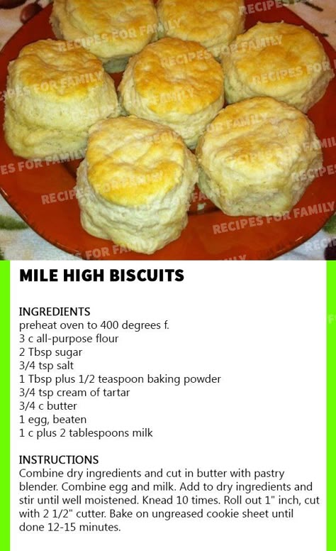 Mile High Biscuits, Hardees Biscuit Recipe, Best Biscuit Recipe, Easy Homemade Biscuits, Easy Biscuit, Kek Lapis, Easy Biscuit Recipe, Homemade Biscuits Recipe, Bread Recipes Easy