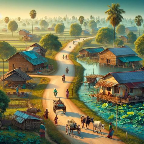 Rural house landscape 🏞🏡Beautiful picture created by : អាណាចក្រសម្រស់ [[ Beauty Empire ]] 🇰🇭#AIArt #AIFashion #AIDreamImage Cartoon Village, Village Scene Drawing, Village Background, Autumn Leaves Wallpaper, Whatsapp Profile, Urban Landscape Design, Whatsapp Profile Picture, Scene Drawing, Rural House