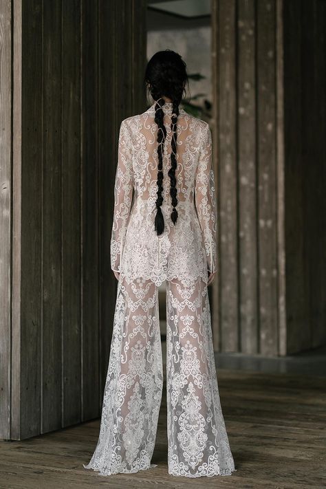 Edgy Rivini Wedding Dresses Spring 2019 #modernbridalfashion #alternativebridalstyles #weddingdresstrends2019 #boldweddingdresses Ballerina Wedding Dress, Metoo Movement, Whimsical Wedding Gown, Bridal Pants, Ballroom Wedding Dresses, Wedding Dress Minimalist, Rita Vinieris, Vintage Inspired Wedding Gown, Lace Suit