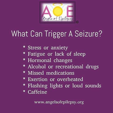 Here are some things that can trigger a seizure. Make sure you know the facts and get educated about epilepsy and seizures. #Share #KnowTheFacts #Epilepsy #Seizures #Triggers #facts #information #education #HealthTips #AboutEpilepsy #TheBrain #AngelsOfEpilepsy www.angelsofepilepsy.org Catamenial Seizures, Pseudo Seizures, Absent Seizures, Sleep Deprivation Effects, Seizures Non Epileptic, Absence Seizures, Seizures Awareness, Memory Problems, Medical Tests