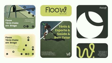 Floow Tennis Club’s Branding and Visual Identity Redesign Tennis Club Branding, Tennis Branding, Club Branding, Sport Branding, Tennis Equipment, Kinetic Energy, Pickle Ball, Tennis Club, Tennis Clubs