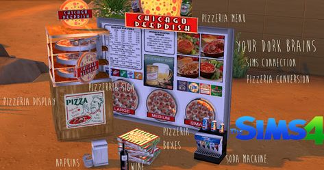 https://www.yourdorkbrains.com/2016/06/pizzeria-conversion.html Sims 4 Pizzeria, Sims 4 Restaurant, Mesh Texture, Tumblr Sims 4, Sims Games, Los Sims, Sims 4 Build, Cc Sims, Sims 4 Game