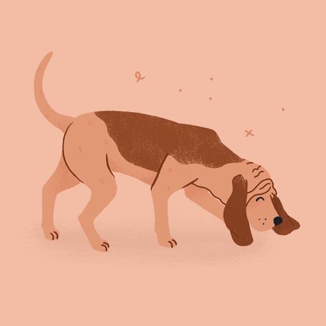 Kaila Elders (@kailaelders) • Instagram photos and videos Dog Sniffing, Different Dogs, Pink And Brown, Daily Drawing, Dog Illustration, Drawing Challenge, Art Block, Dog Art, Oil Pastel