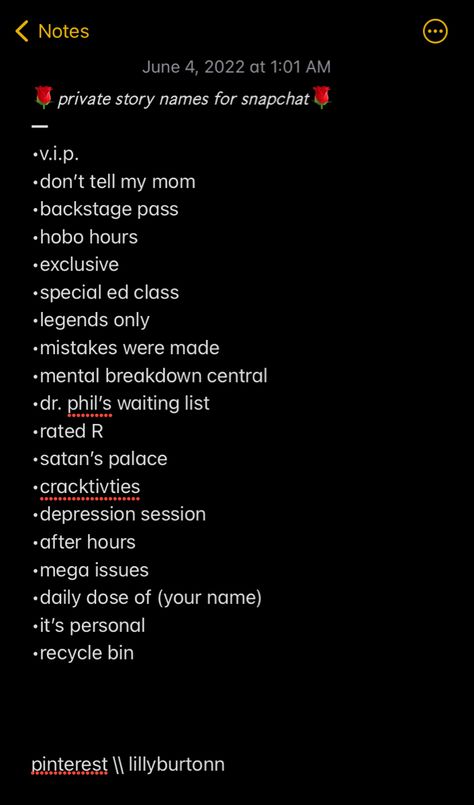 #snapchat #aesthetic #instagram #inspiration #tiktok #ideas #privatestorynames #snapchatideas #snap Girly Private Story Names, Snapchat Public Profile Aesthetic, Sfs Ideas For Snapchat, Snapchat Names For Yourself, How To Make Your Snapchat Aesthetic, Aesthetic Name Ideas For Instagram, Public Profile Snap Ideas, Instagram Avatar Ideas, Snapchat Public Profile Bio Ideas