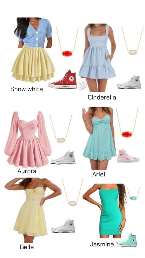 Disney Princess Group Costumes, Ariel Outfit Ideas, Jasmine Outfit, Cinderella Outfit, Princess Inspired Outfits, Disney Outfits Women, Cute Travel Outfits, Aesthetic Snow, Cute Group Halloween Costumes