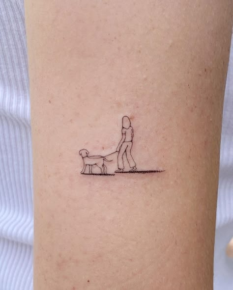 probably Dimá on Instagram: "🦀 @abbeyfordd" Tattoo Dog Silhouette, Small Dog Portrait Tattoo, Little Dog Tattoo, Pet Tattoos Dog, Pitbull Tattoos, Tattoo Ideas Dog, Poodle Tattoo, Dog Portrait Tattoo, Dogs Tattoo