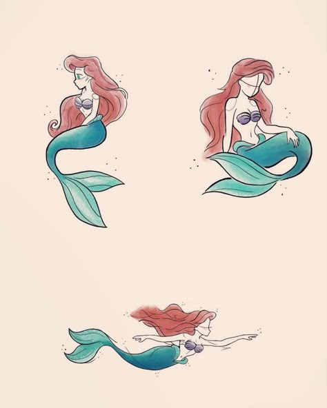 Ariel Artwork, Aesthetic Ariel, Ariel Stuff, Ariel Tattoo, Little Mermaid Wallpaper, Mermaid Wallpaper, Walt Disney Princesses, Mermaid Wallpapers, Hand Doodles