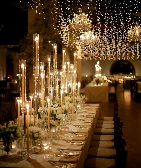 Hanging Lights Wedding Reception, Twinkle Lights Wedding Reception, Candle Reception Decor, Candlelit Wedding Reception, Candle Light Wedding, Candles Reception, Neutral Wedding Decor, Candlelit Wedding, Candle Lit Wedding