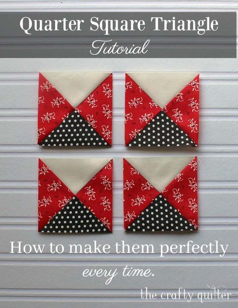 Quarter-Square Triangle Tutorial - The Crafty Quilter Triangle Quilt Tutorials, Half Square Triangle Quilts Pattern, Colchas Quilting, Triangle Quilt Pattern, Note Ideas, Grandma Quotes, White Quilts, Half Square Triangle Quilts, Star Quilt Blocks