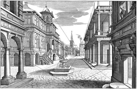 Two Point Perspective City, 1 Point Perspective Drawing, 2 Point Perspective Drawing, Cityscape Drawing, Metaphysical Art, Architecture Drawing Sketchbooks, Perspective Drawing Architecture, City Sketch, One Point Perspective