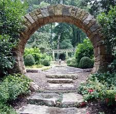 Asian garden inspiration. Tranquility Garden, Mary Reynolds, Case Sotterranee, Stone Entrance, Garden Entryway, Moon Gates, Stone Entryway, Casa Hobbit, Garden Gate Design