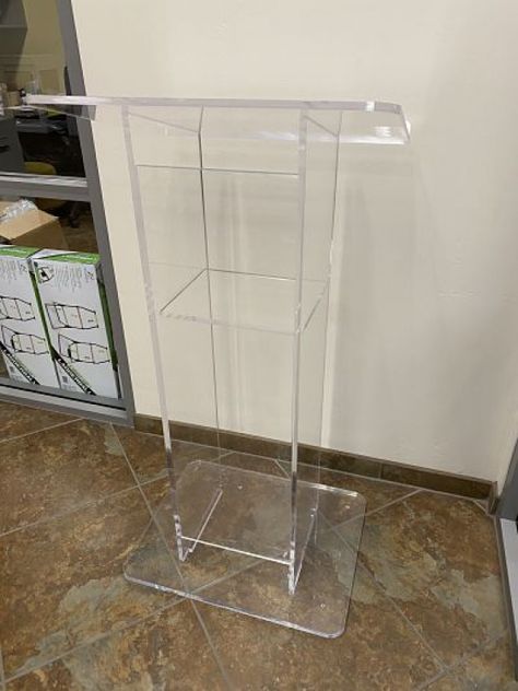 Podium - Clear Acrylic Grounding Rod, Mic Stand, Epic Party, Classic Table, Fire Extinguisher, Event Party, Party Rentals, Phoenix Az, Clear Acrylic