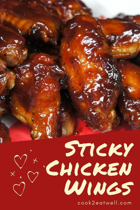 Sweet Chicken Wing Sauce, Trash Wings Recipe, Sticky Wings Recipe Easy, Wing Ding Recipes, Sweet Sticky Chicken Wings, Wingette Recipes, Sticky Wings Recipe, Chicken Wing Sauce Recipes, Sticky Wings