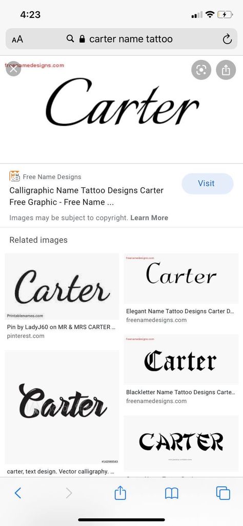 Carter Name Tattoo, Carter Tattoo Name, Tatto Name, Matt Espinosa, Aaron Carpenter, Trinidad James, Elegant Names, Ace Hood, Mrs Carter