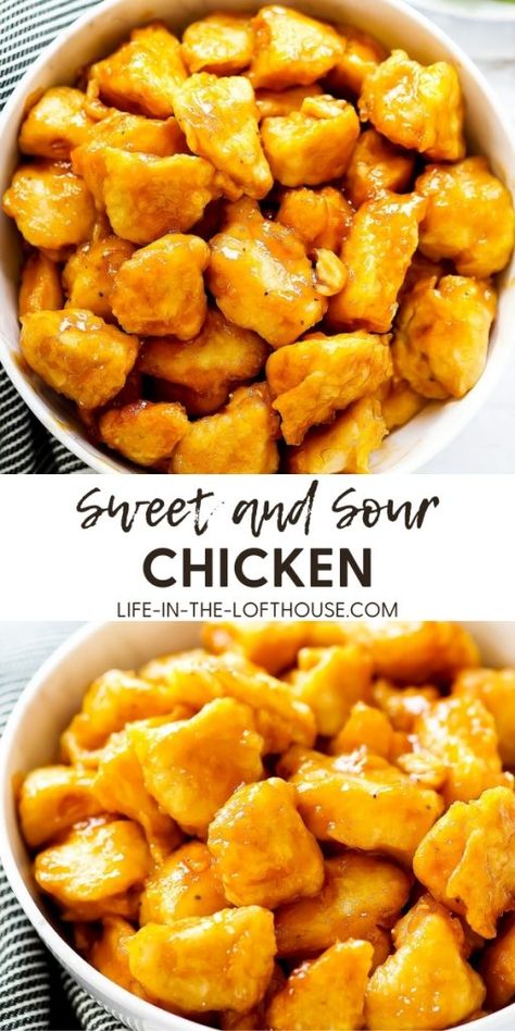 Sweet And Sour Chicken Recipe, Life In The Lofthouse, Food Basics, Cooking Mama, Sweet And Sour Chicken, Sweet Sour Chicken, Chicken Life, Pan Fried Chicken, Sweet N Sour Chicken